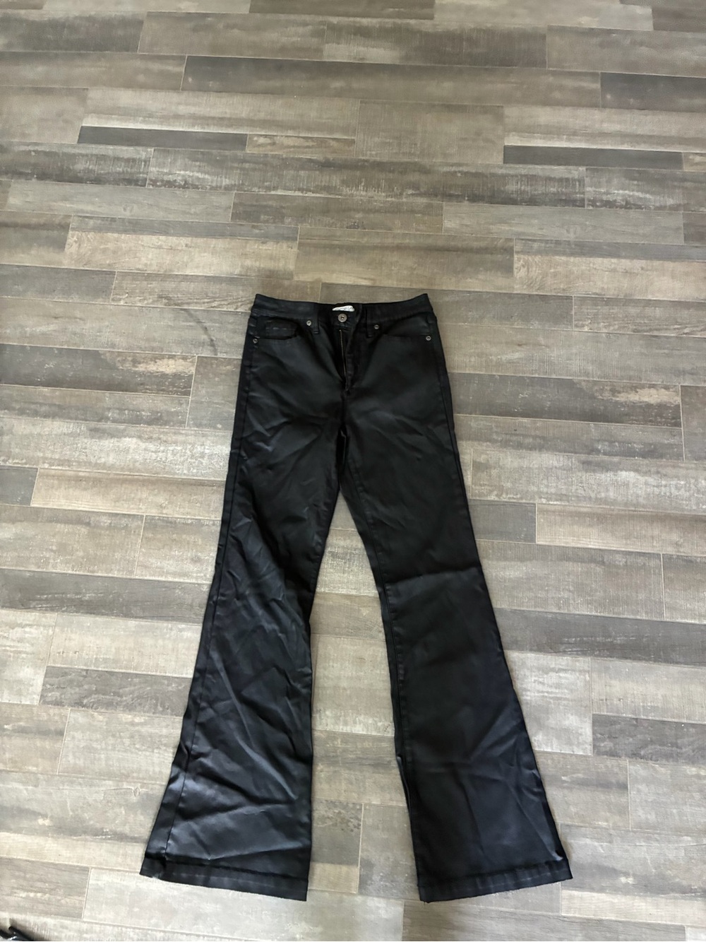 Sofia Jeans by Sofia Vergara Coated High-Rise Flare Pants
